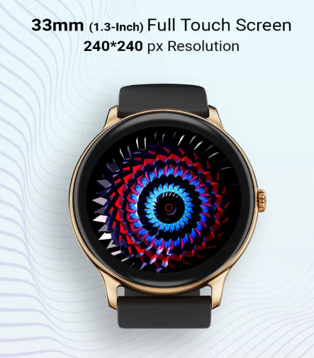 Fire-Boltt Hurricane 33.02mm (1.3) Curved Glass Display with BT Calling, 100+ Sports Modes Smartwatch  (Black Strap, Free Size)