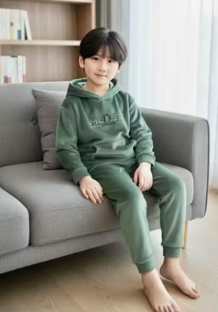 KIDS UNISEX WINTER CO-ORD SET (HOODIE SET) COLOUR: LIGHT GREEN