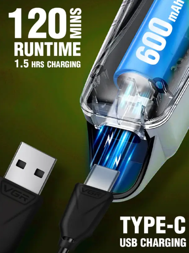 VGR V-290 Professional Hair Clipper with LED Display Trimmer 120 min Runtime 4 Length Settings  (Gold)