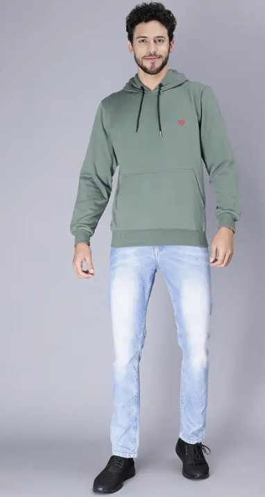Trendy Men Full Sleeve Solid Hooded Sweatshirt