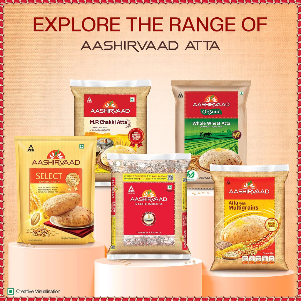 Aashirvaad Shudh Chakki Atta, 5kg Pack, 100% Whole Wheat Flour, 0% Maida