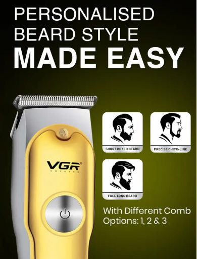 VGR V-290 Professional Hair Clipper with LED Display Trimmer 120 min Runtime 4 Length Settings  (Gold)