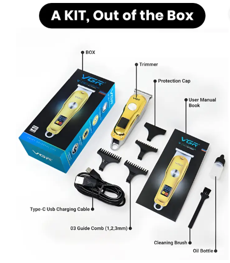 VGR V-290 Professional Hair Clipper with LED Display Trimmer 120 min Runtime 4 Length Settings  (Gold)