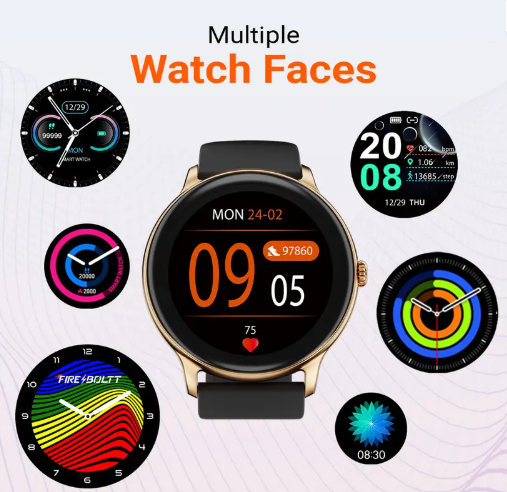 Fire-Boltt Hurricane 33.02mm (1.3) Curved Glass Display with BT Calling, 100+ Sports Modes Smartwatch  (Black Strap, Free Size)