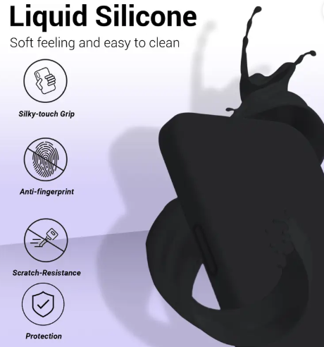 Back Cover for vivo V40 Pro 5G, Liquid Silicone Case inner Microfiber Cloth  (Black, Camera Bump Protector, Silicon, Pack of: 1)