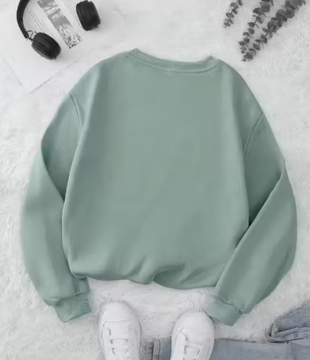 Trendy Oversized Sweatshirt for Women | Choose Happy Printed Winter Wear Hoodie | Stylish Casual Round Neck Sweatshirt Girls