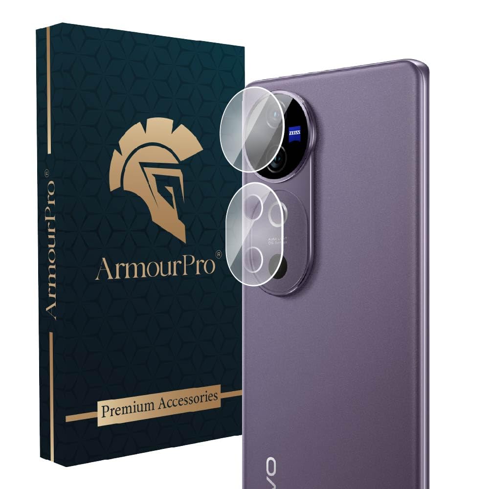 ArmourPro Premium Camera Lens Protector Tempered Glass Compatible For Vivo V40 (6.78 Inches) With Edge To Edge Coverage (Full Transparent) (Pack of 1)