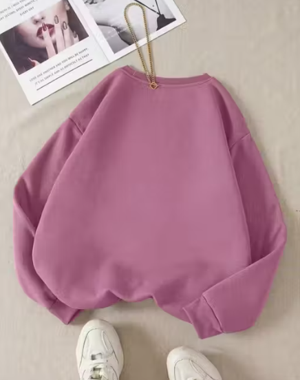 Positive Vibes Printed Oversized Sweatshirt for Women | Winter Wear Casual Pullover