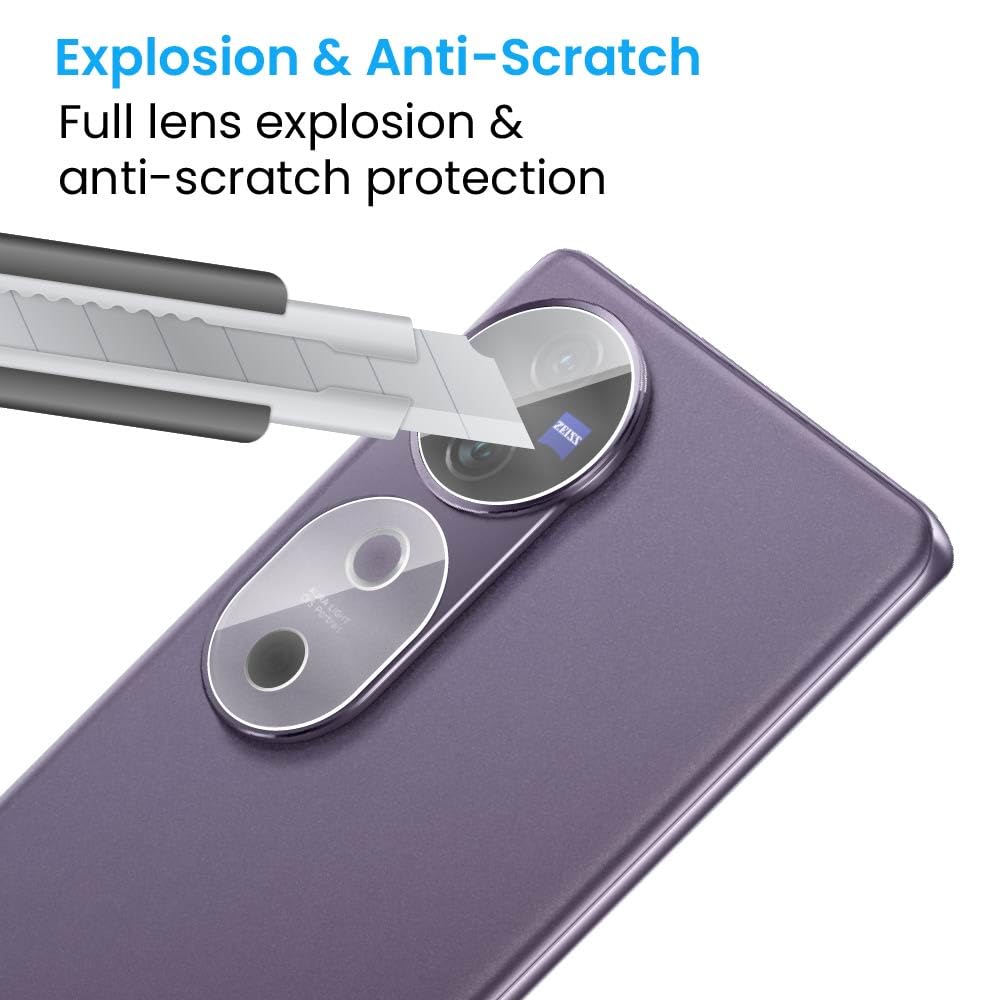 ArmourPro Premium Camera Lens Protector Tempered Glass Compatible For Vivo V40 (6.78 Inches) With Edge To Edge Coverage (Full Transparent) (Pack of 1)