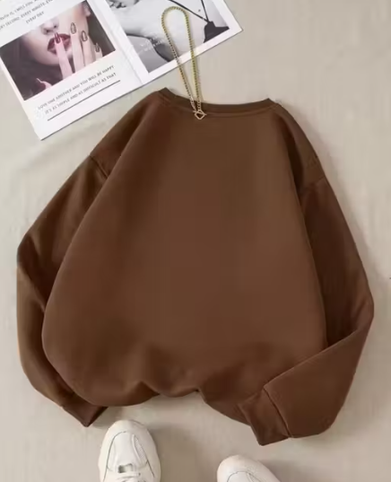 Positive Vibes Printed Oversized Sweatshirt for Women | Winter Wear Casual Pullover