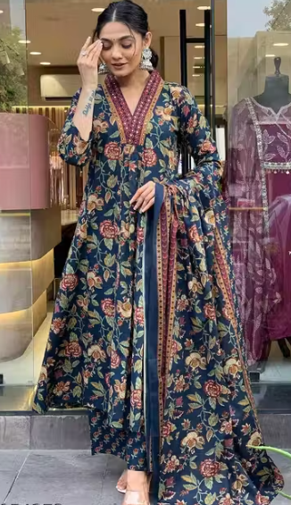 Cotton Reyon Women kurti pallazo dupatta set