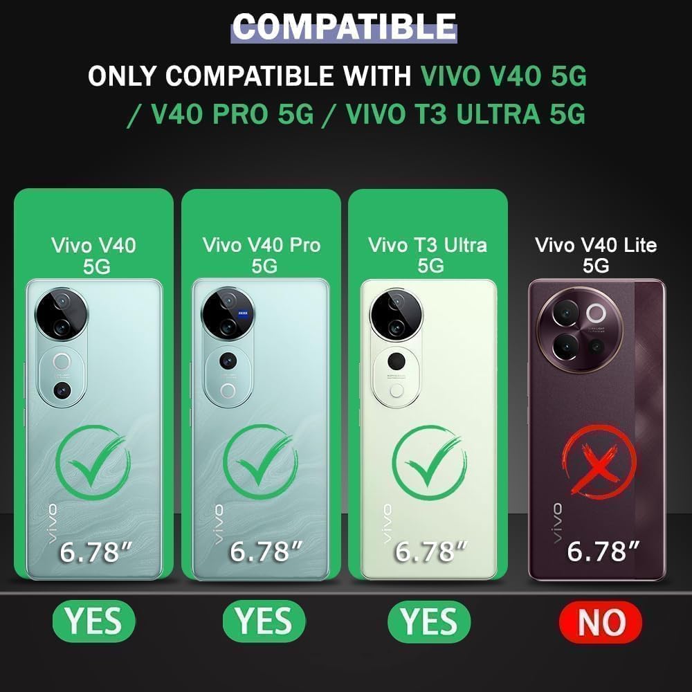 Back Cover for Vivo V40 / V40 Pro 5G / Vivo T3 Ultra 5G - Electroplated Crome Metal Ring Soft Silicone Silver Round Spinning Wheel Kickstand Holder Camera Protection Shockproof Bumper Case (Black)