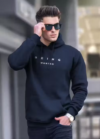 Being Wanted Trendy Hooded Printed Full Sleeve Sweatshirt