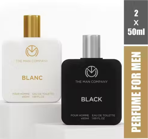 The Man Company BLACK and BLANC Perfume - 50ml X 2 | Long-Lasting Deo Perfume Body Spray