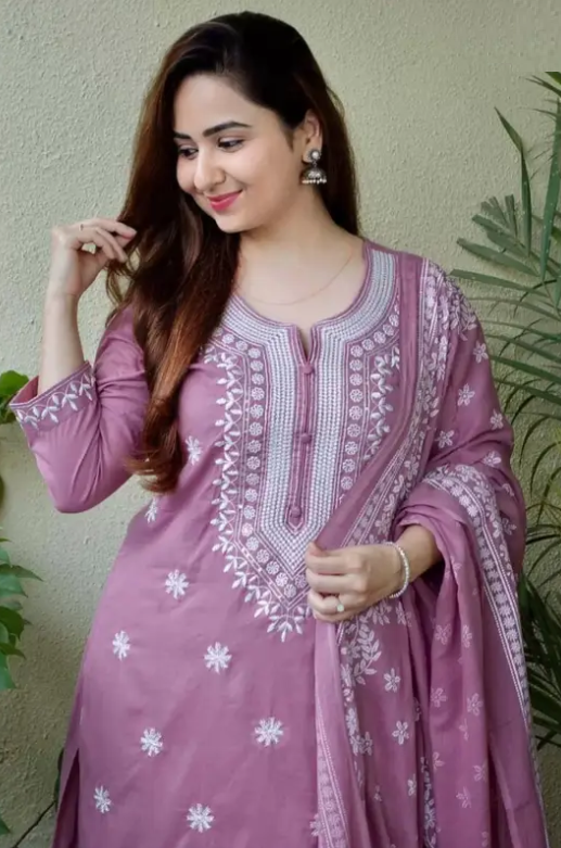 Women Viscose Rayon Kurta Pant Dupatta Set