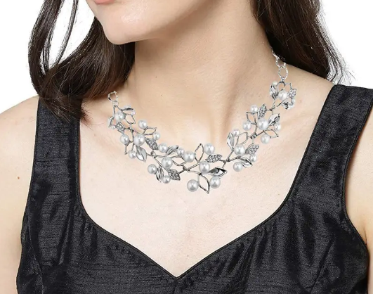 Alloy Silver Jewel Set  (Pack of 1)