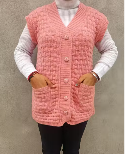 Sleeveless Sweater for Women with Pockets Cardigan Winter wear Sweaters for Ladies