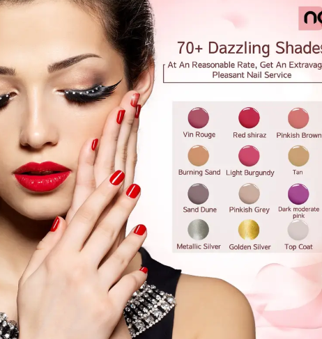 NOY Quick Dry Long Lasting Nail Polish Combo Offer Set of 12 Mauve,Red,Peach,Nude,Magenta,Nude,Nude Grey,Peach,Purple,Silver,Golden,Top Coat  (Pack of 12)