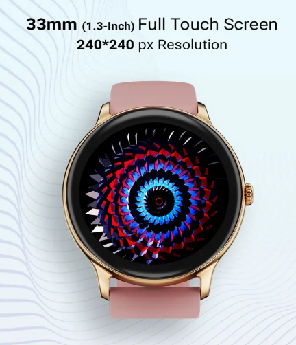 Fire-Boltt Hurricane 33.02mm (1.3) Curved Glass Display with BT Calling, 100+ Sports Modes Smartwatch  (Gold Pink Strap, Free Size)