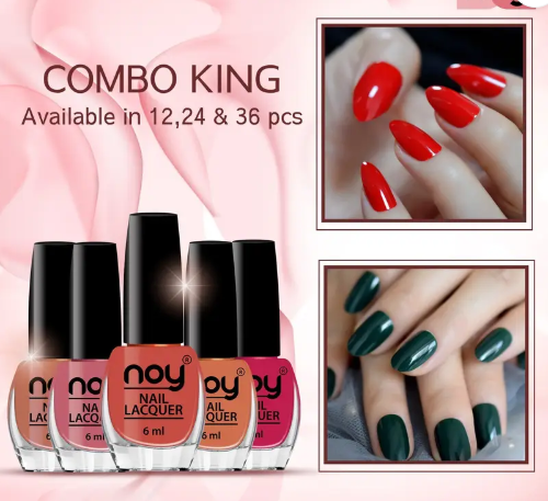 NOY Quick Dry Long Lasting Nail Polish Combo Offer Set of 12 Mauve,Red,Peach,Nude,Magenta,Nude,Nude Grey,Peach,Purple,Silver,Golden,Top Coat  (Pack of 12)