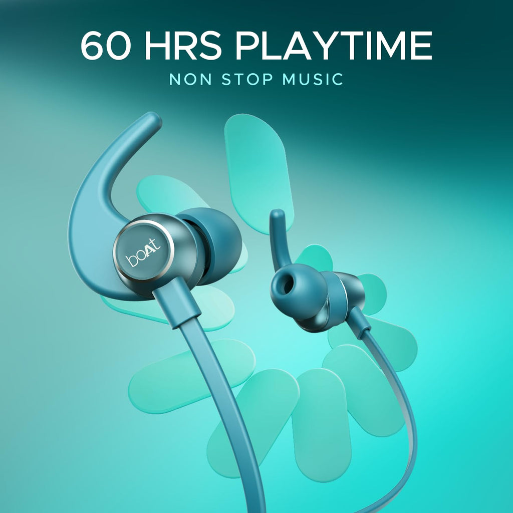 Boat Rockerz 255 Pro+, 60H Battery, Fast Charge, IPX7, Dual Pair,Low Latency,Magnetic Buds, Stream Ad Free Music via App Support, in Ear Bluetooth Neckband, Wireless with Mic Earphones (Teal Grey)
