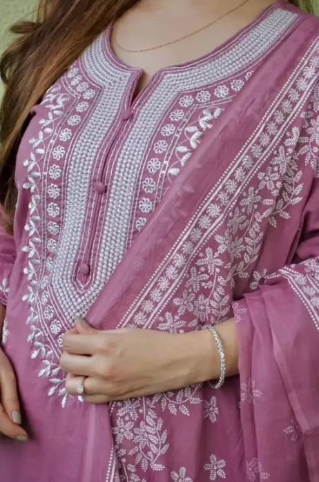 Women Viscose Rayon Kurta Pant Dupatta Set