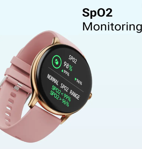 Fire-Boltt Hurricane 33.02mm (1.3) Curved Glass Display with BT Calling, 100+ Sports Modes Smartwatch  (Gold Pink Strap, Free Size)