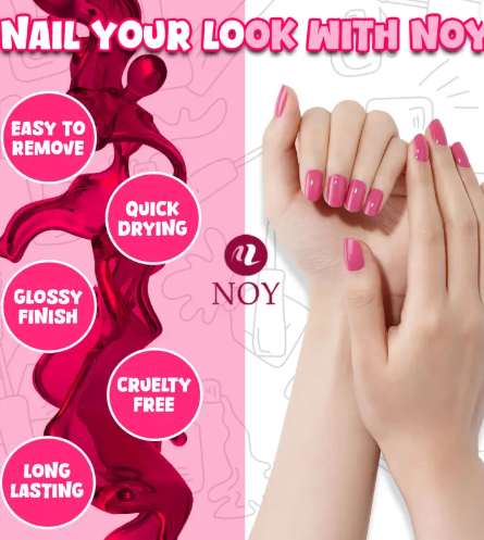 NOY Quick Dry Long Lasting Nail Polish Combo Offer Set of 12 Mauve,Red,Peach,Nude,Magenta,Nude,Nude Grey,Peach,Purple,Silver,Golden,Top Coat  (Pack of 12)