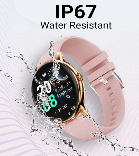 Fire-Boltt Hurricane 33.02mm (1.3) Curved Glass Display with BT Calling, 100+ Sports Modes Smartwatch  (Gold Pink Strap, Free Size)