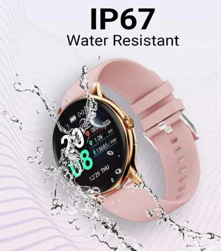 Fire-Boltt Hurricane 33.02mm (1.3) Curved Glass Display with BT Calling, 100+ Sports Modes Smartwatch  (Gold Pink Strap, Free Size)