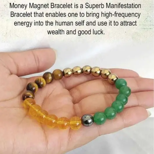 SPYRONIX REAL TREASURE  Stone, Green Aventurine, Citrine + Golden, Golden Pyrite, Tiger's Eye Crystal Bracelet