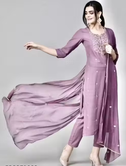 KURTI SET, WOMEN VISCOSE RAYON KURTA PANT DUPATTA SET