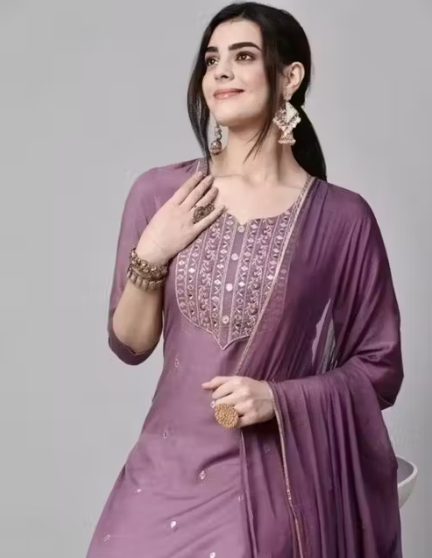 KURTI SET, WOMEN VISCOSE RAYON KURTA PANT DUPATTA SET