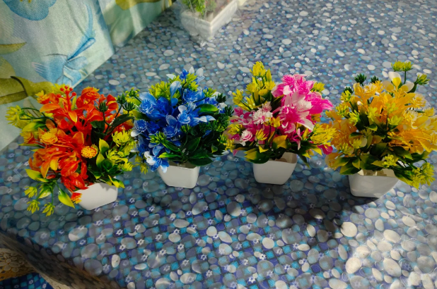 Wild Artificial Plant with Pot Home/Office Table Decoration(Pack of 4) (17.5 cm, Multicolor)