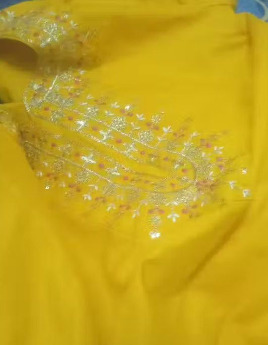 Embroidered Kurta With Printed Dupatta And pent