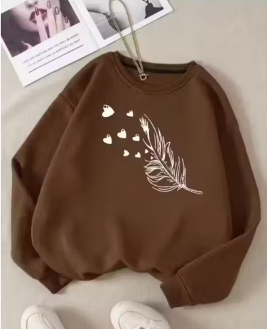 Trendy Women's Beautiful Girls printed sweatshirt full sleeve