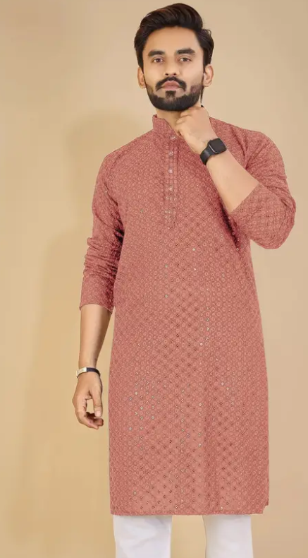 Amazing Colour Men Cotton Rayon Kurta Pyjama Set