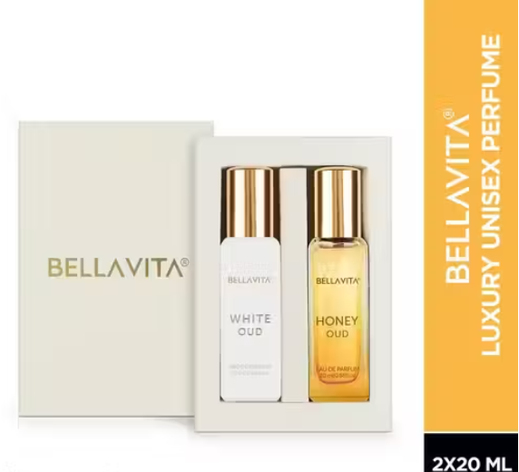 BELLAVITA WHITE OUD perfume & HONEY OUD perfume combo|2X20ML|With Citrus & Woody Notes| Eau de Parfum - 40 ml  (For Men & Women)