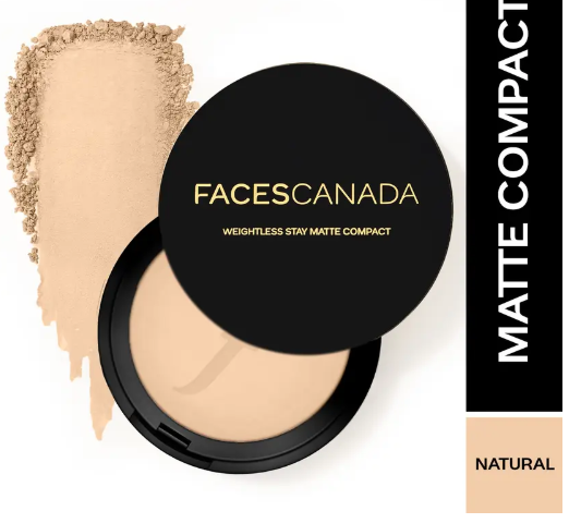 FACES CANADA Weightless Stay Matte Powder | Oil Control Compact  (Natural, 9 g)