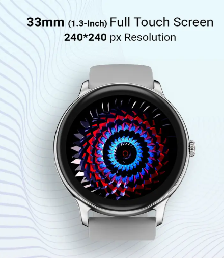 Fire-Boltt Hurricane 33.02mm (1.3) Curved Glass Display with BT Calling, 100+ Sports Modes Smartwatch  (Grey Strap, Free Size)