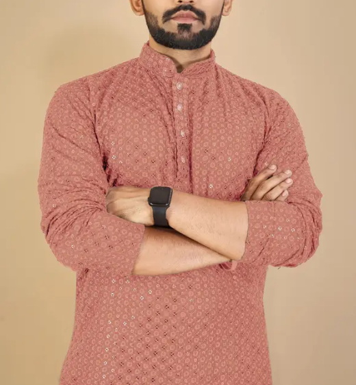 Amazing Colour Men Cotton Rayon Kurta Pyjama Set