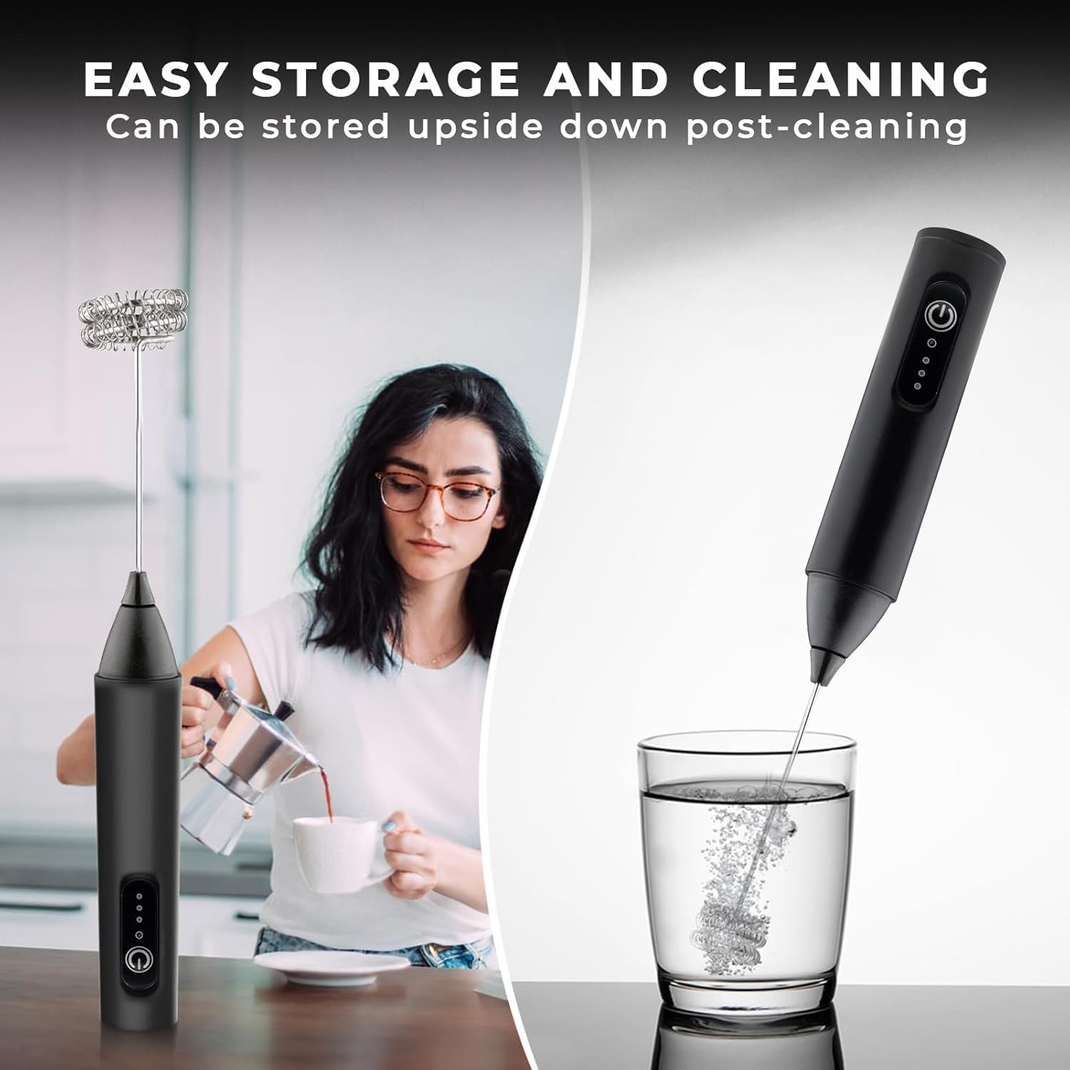 Coffee Frother Blender Milk Frother with Stand Coffee Blender Whisk Foam Maker Egg Beaters Cappuccino Hand Blender Battery Operated Electric Coffee Beater (Pack of 1)