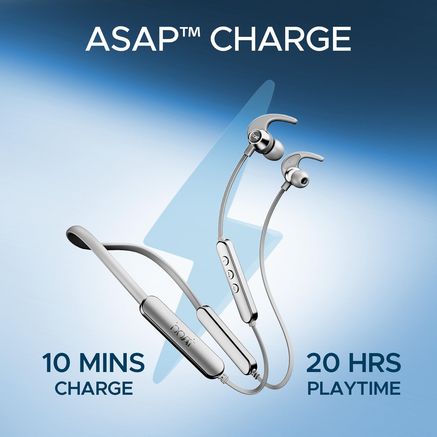 boAt Rockerz 255 Pro+, 60H Battery, Fast Charge, IPX7, Dual Pair,Low Latency,Magnetic Buds, Stream Ad Free Music via App Support, in Ear Bluetooth Neckband, Wireless with Mic Earphones (Moon White)