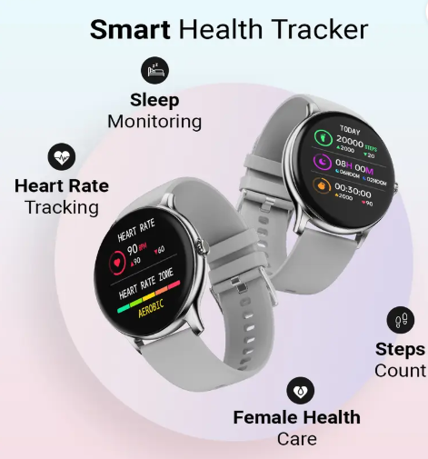 Fire-Boltt Hurricane 33.02mm (1.3) Curved Glass Display with BT Calling, 100+ Sports Modes Smartwatch  (Grey Strap, Free Size)