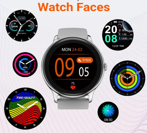 Fire-Boltt Hurricane 33.02mm (1.3) Curved Glass Display with BT Calling, 100+ Sports Modes Smartwatch  (Grey Strap, Free Size)