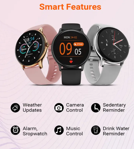 Fire-Boltt Hurricane 33.02mm (1.3) Curved Glass Display with BT Calling, 100+ Sports Modes Smartwatch  (Grey Strap, Free Size)