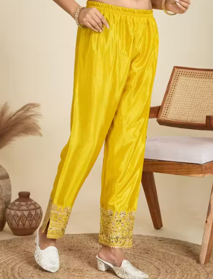 Embroidered Heavy Chinon Silk kurti with embroidered Palazzo and dupatta Set & Materials new designer havy embroidery work