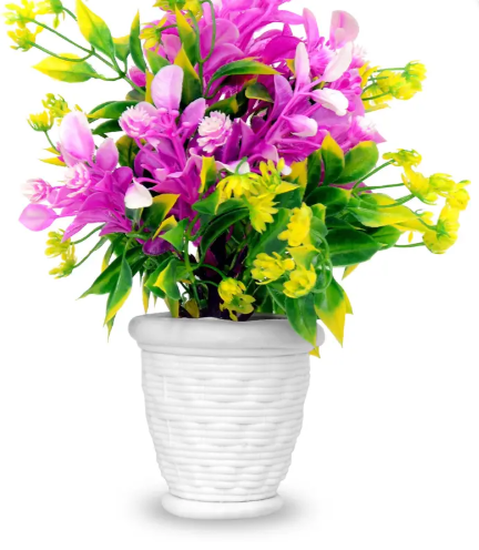 Wild Artificial Plant with Pot Home/Office Table Decoration(Pack of 4) (17.5 cm, Multicolor)