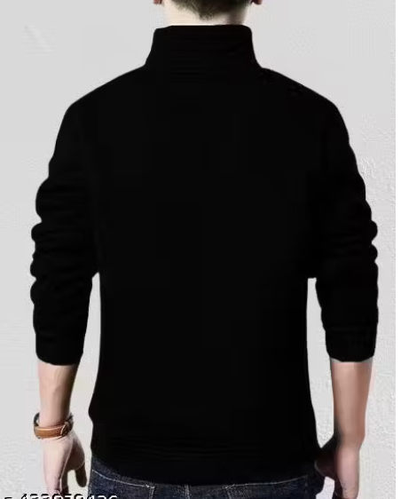 Trendy Black 100%fleece Sweatshirt for Men