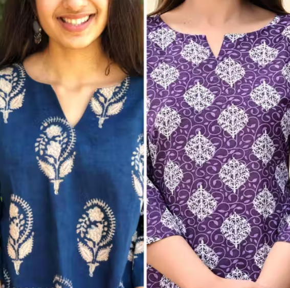 Pure Cotton Short Kurta for Women and Girls – Stylish & Comfortable Cotton Kurtas for Every-day (Pack of 2)